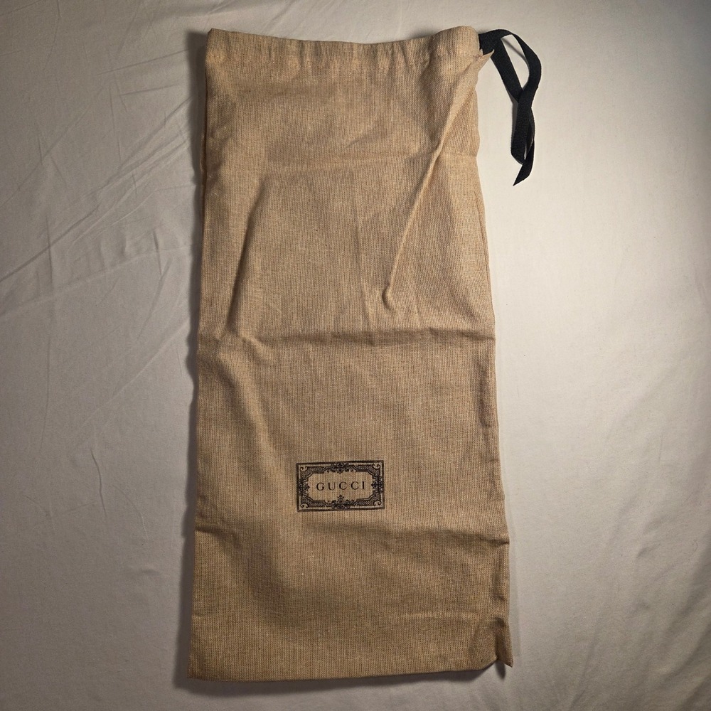 Gucci Tan 100% Cotton Drawstring Dust Bag, 17.25"x8.5"